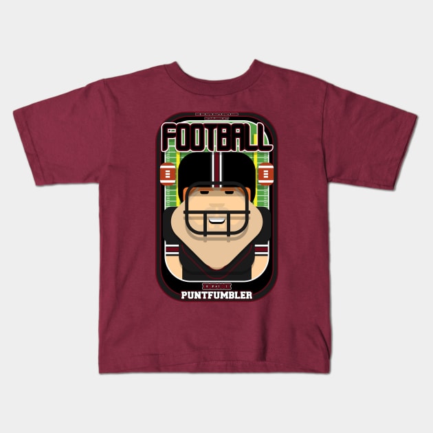 American Football Black and Maroon - Enzone Puntfumbler - Josh version Kids T-Shirt by Boxedspapercrafts